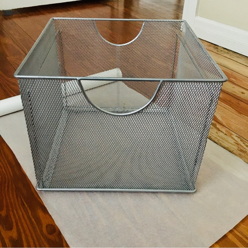 Metal Mesh Crate File Box Hanging File Organizer Storage Bin | Letter Size